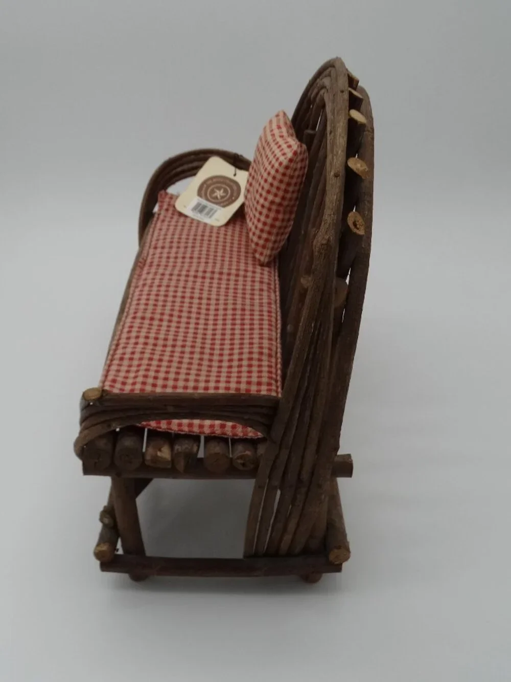 Vintage Boyd's Bear Brook's Willow Wood Settee with Cushion Doll  Chair Bench